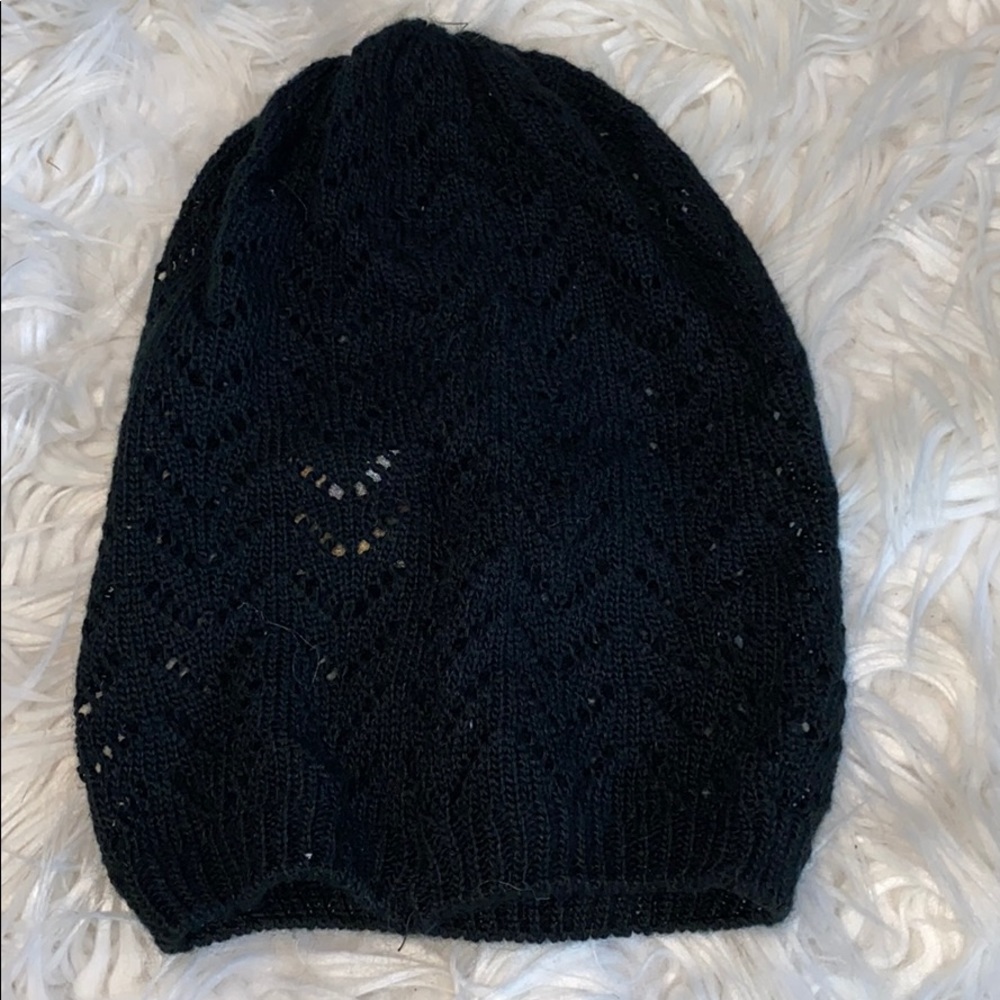 Soft knit black beanie